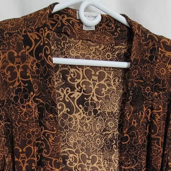 Draper's & Damon's Cardigan Blazer vtg Y2K XL Retro Open Kimono earth tones EUC - Picture 10 of 12